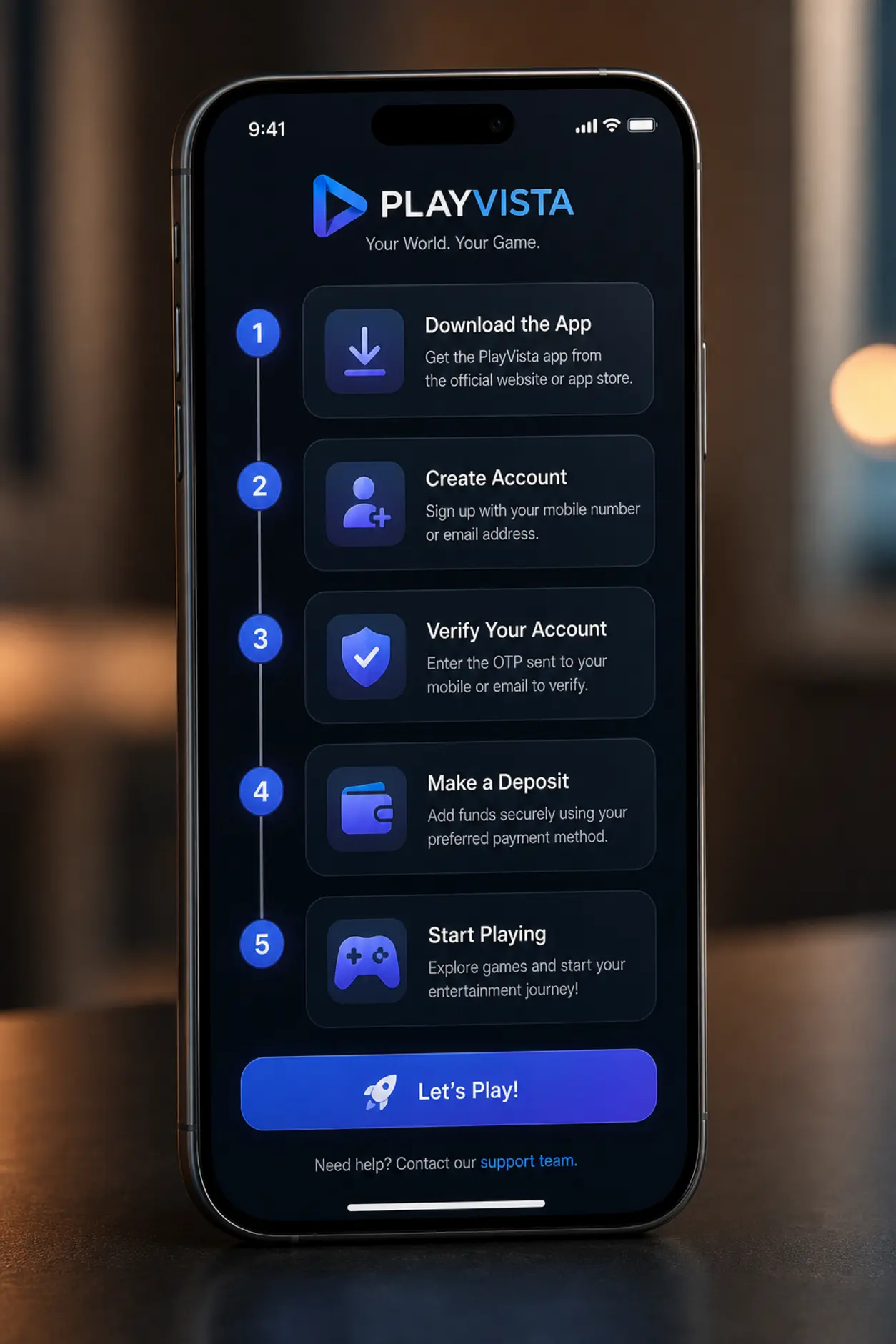 Telefon z etapami instalacji i rejestracji aplikacji kasynowej
