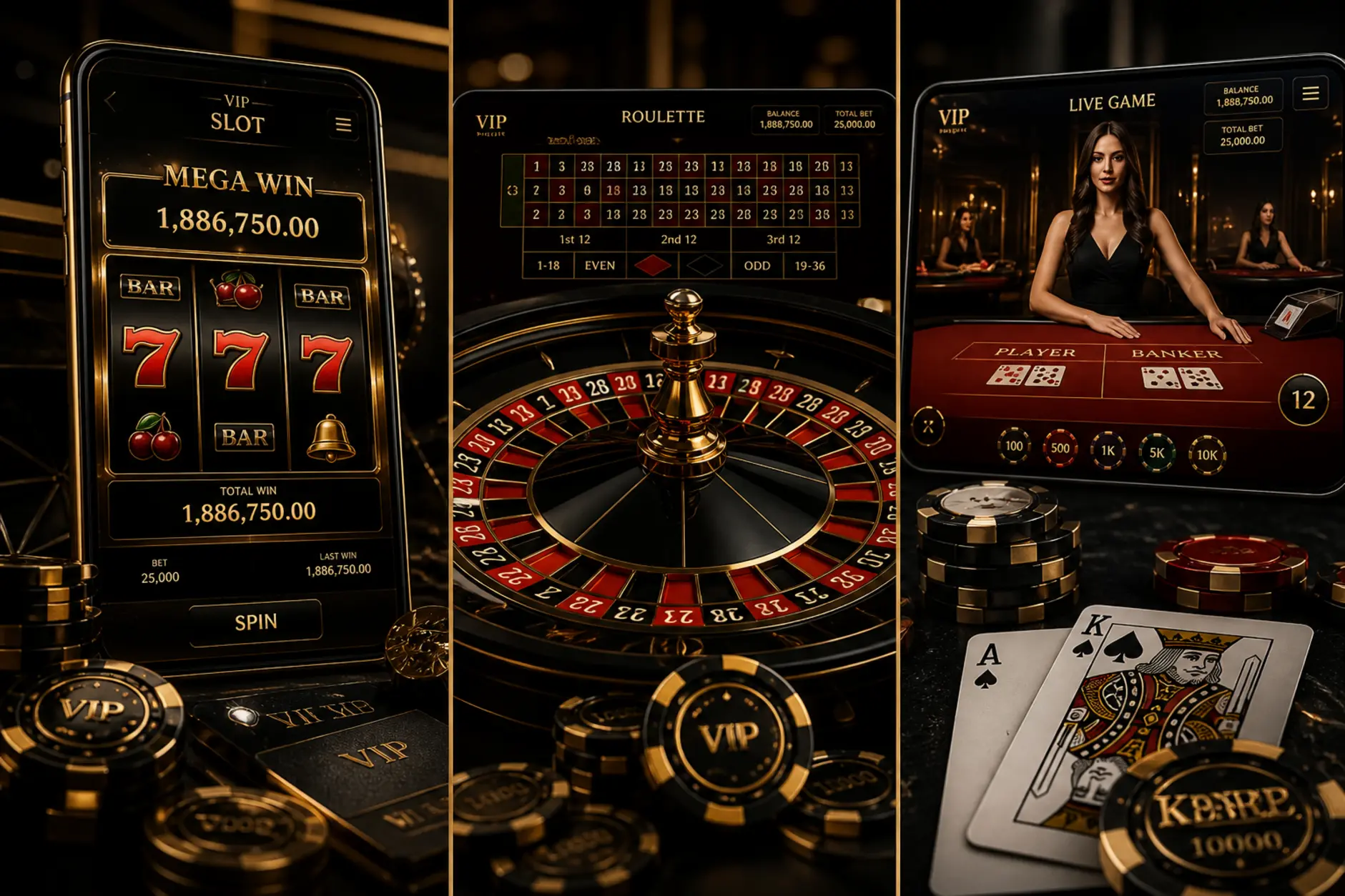 Różne style gry high roller: sloty, ruletka i stoły live