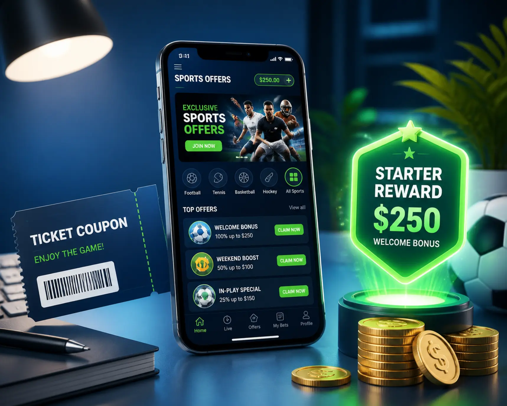 Kupon i bonus na start w ofercie online